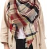 Zando Plaid Blanket Thick Winter Scarf Tartan Chunky Wrap Oversized Shawl Cape Scarves - Image 3