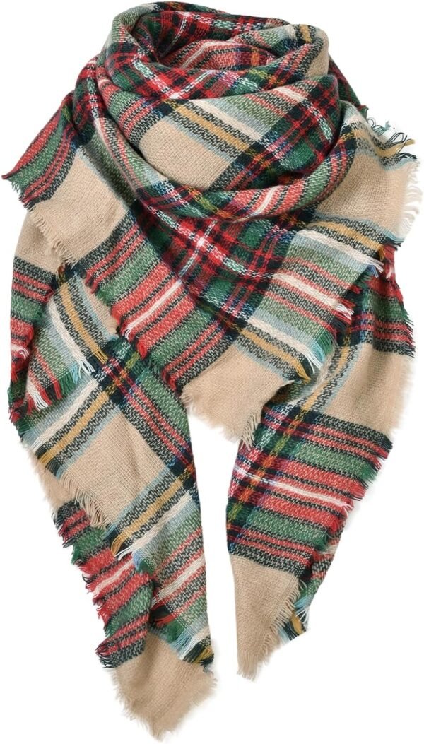 Women's Fall Winter Scarf Scarves for Women Gifts Plaid Blanket Scarf Soft Chunky Large Blanket