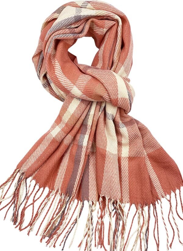 woogwin Winter Warm Plaid Scarfs for Women Long Blanket Scarf Big Grid Shawl Wrap