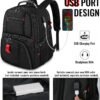 YOREPEK Travel Backpack, Extra Large 50L Laptop Backpacks for Men Women, Water Resistant College Backpacks Airline Approved Business Work Bag with USB Charging Port Fits 17 Inch Computer, Black - Image 3