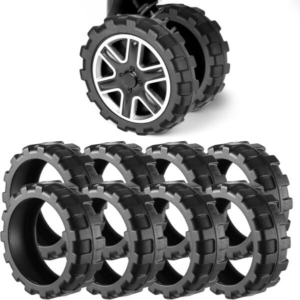 Lusofie 8 Pack Luggage Wheel Protectors Silicone Material Luggage Wheel Covers Suitcase Wheel Covers Suitable For Luggage Travel Suitcase Wheels Protection And Noise Reduction (Black)