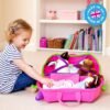 Trunki Ride-On Kids Suitcase | Tow-Along Toddler Luggage | Carry-On Cute Bag with Wheels | Kids Luggage and Airplane Travel Essentials: Trixie Girl Pink - Image 7