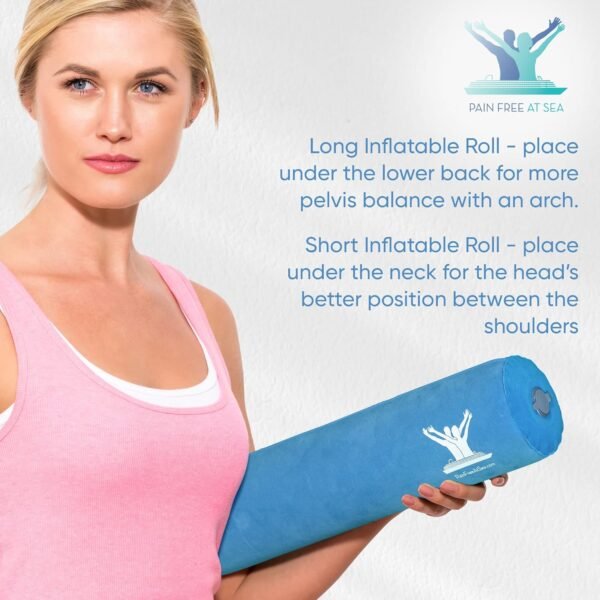 Pain Free at Sea Inflatable Rolls Pillow for Posture Therapy - Long & Short Body Pillows for Adults, Inflatable Cervical Pillow and Lumbar Support Pillow for Office Chair, Neck Pillow and Back Support - Image 2