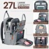 LOVEVOOK Laptop Backpack for Women & Men, Unisex Travel Anti-theft Work Bag, Business Computer College Backpacks Purse, Casual Hiking Outdoor Carry On Daypack with Lock, Fits 15.6 Inch Laptop, Grey - Image 3