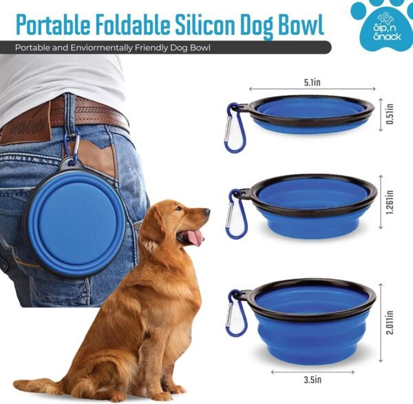 Portable Dog Travel Water Bottle with Water Dispenser Kit: Hydrate, Nourish, and Tidy Up with Ease on Your Pet's Outdoor Adventures - Travel Water Dispenser, Food Container, and Poop Bag All-in-One. - Image 7