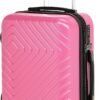 Amazon Basics Expandable Geometric Travel Luggage - 21.7-inch Suitcase With Four Spinner Wheels and Built-In TSA Lock, Pink