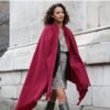 likemary Pashmina Shawls and Wraps for Women - Travel Blanket Scarf - Warm & Large Wool Wrap - Handmade Gift - Red Shawl - Image 3