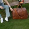 BAOSHA Vegan Leather Large Travel Duffel Tote Bag Carry On Weekender Overnight Bag With Shoe Compartment HB-38 - Image 7