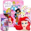 Disney Princess Travel Blanket and Pillow Set - Bundle with Disney Princess Blanket, Ariel Plush Pillow, Stickers, More | Disney Princess Travel Accessories for Kids