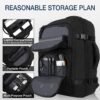 Dinictis 40L Travel Backpack Carry on Flight Approved, Backpack Suitcase for Travel, Personal Item Travel Bag fits 17 inch Laptop- Black - Image 2