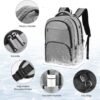 17 Inch Travel Laptop Backpack , Business Flight Approved Carry on Backpack,Work Backpack for Men with USB Charger Hole & Luggage Sleeve,Water Resistant College School Bag Bookbag for Men (Grey) - Image 2