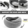 Travel Neck Pillows for Airplanes 2024 New Travel Pillow Neck Travel Pillow Memory Foam Airplane Pillow Soft Airplane Neck Pillow(Dark Blue) - Image 3