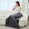 YUSRA Weighted Lap Blanket 4lb, Ultra Soft Small Weighted Blanket for Adults, Travel Weighted Blanket for Sleeping, Portable Crystal Velvet Weighted Throw Blanket for All Season, Dark Grey, 32" x 40"