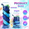 5 Pcs Collapsible Water Bottles 16 oz Portable Foldable Water Bottles Silicone Leak Proof Travel Water Bottle Reusable Sports Water Bottle with Metal Clip for Camping Hiking Travel (Mixed Color) - Image 3