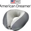 American Dreamer, Comfortable Travel Pillow, Neck Pillow for Uninterrupted Sleep, Deluxe Memory Foam Pillow for Airplane, Bus, Car, and Train, Travel Essentials, Made in USA, Gray - Image 2