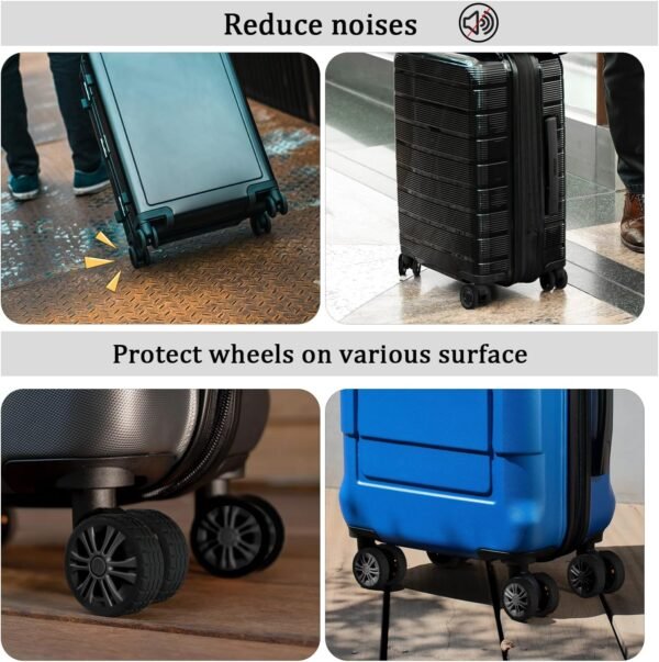 TOYMIS 8pcs Luggage Wheel Covers, Portable Suitcase Wheel Protector Covers Colorful Silicone Luggage Wheel Covers Luggage Spinner Wheel Covers for Most 8 Caster Luggage Accessories(black) - Image 5