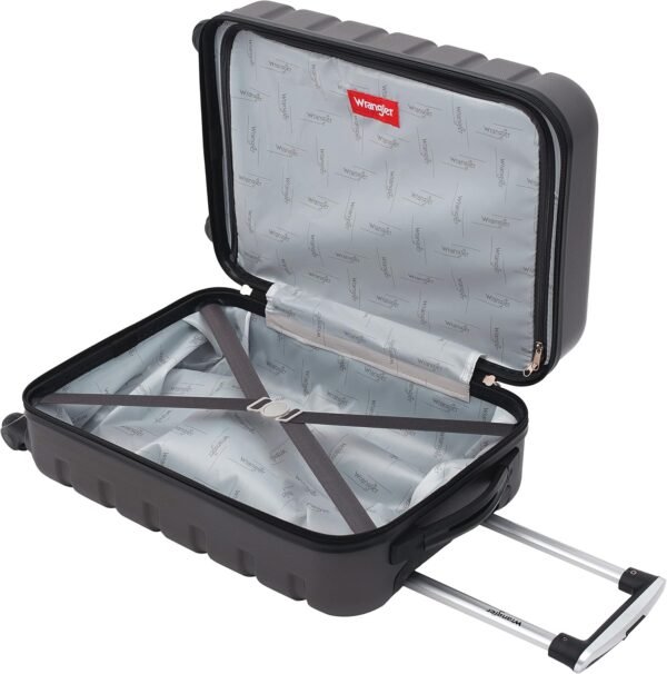 Wrangler Hard side Spinner Luggage, Charcoal, Carry-On 22" Inch - Image 6