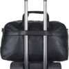 Kenneth Cole REACTION Port Stanley Duffel Pebbled Vegan Leather Carry On Shoulder Duffle Travel Bag, Black, 15" Laptop - Image 6