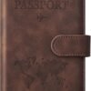 Eoehro Passport Holder for Travel Essentials, Passport Wallet Cover Case for Travel Must Haves Accessories,Passport Book Holders for Women and Men(coffee)