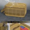 TACTICISM Toiletry Bag for Men - Dry Wet Separate Travel Toiletry Bag, Tactical Molle Dopp Kit for Men with Large Capacity, Water-Resistant Shaving Bag for Adult Women for Travel, Brown - Image 5