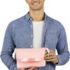 BlueHills Travel Blanket Pillow Compact Lightweight Pocket Size Airplane Traveling Essential Flight Trip Throw in Bag Portable Case Plane Accessory Pink L02 - Image 7