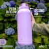 Ello Cooper 22oz Stainless Steel Water Bottle with Straw and Carry Handle, Double Walled and Vacuum Insulated Metal, Leak Proof Locking Lid with Soft Silicone Spout, Reusable, BPA Free, Lilac - Image 8