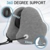 Noise-Canceling Travel Neck Pillow with 25 dB Noise Reduction, All-Round Neck Support, Suitable for Office, Home and Travel(Grayness, Small Size) - Image 2