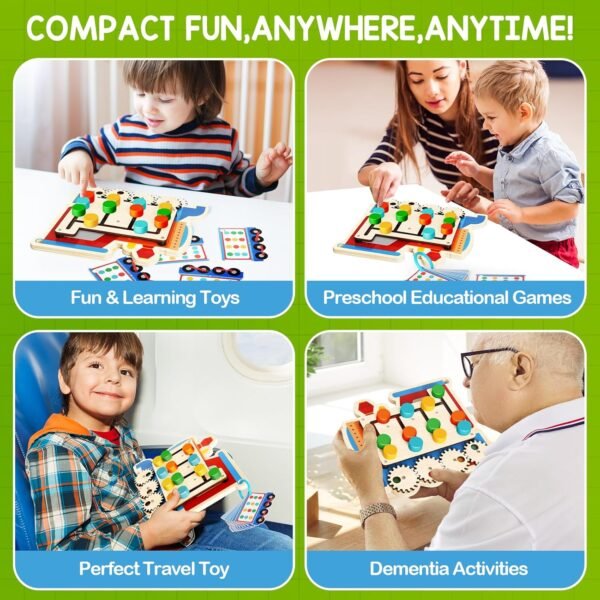 Color Matching Puzzle Toys, Travel Game for Kids Age 3 4 5 6 7 Years Old, Road Trip Essentials for Toddler, Airplane/ Car/ Camping Activity, Boys Girls Montessori Brain Teasers Game for Birthday Gifts - Image 5