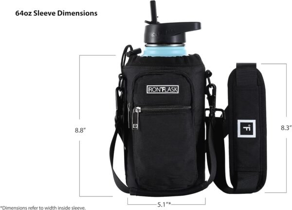 IRON °FLASK Carrier, Holder, Sleeve - Fits Insulated Stainless Steel Sports Water Bottle, Adjustable Shoulder Strap, Holder Bag Case Pouch Cover - Image 6