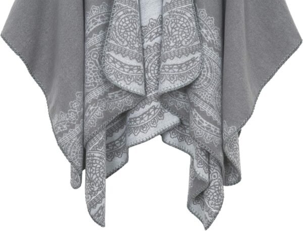Women's Vintage Pattern Open Front Poncho Cape Shawl Winter Shawl Wraps - Image 5