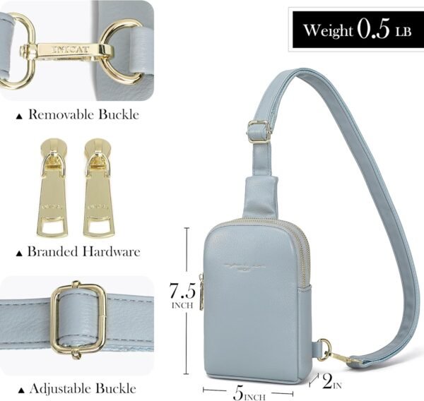 AOCINA INICAT Small Sling Bag Crossbody Vegan Leather Fanny Packs for Women Fashionable Chest Bag for Travel - Image 5