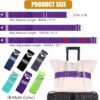 Travel Belt for Luggage, Add a Bag Luggage Straps Suitcase Travel Belt Over Handle for Carry On Bag, Adjustable 2-in-1 Elastic Luggage Belt Bag Bungee Travel Essential Accessories(DK-Purple) - Image 3