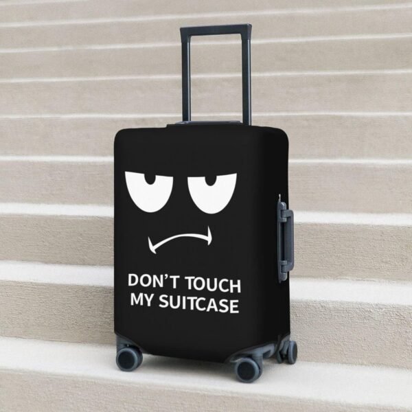 Luggage Covers Don't Touch My Suitcase Luggage Protector, Funny Big Eyes Angry Face Black and White Travel Suitcase Cover Elastic Washable Baggage Case Covers for Suitcase 22-24 Inch - Image 8