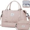 Weekender Bags for Women, Carry-On Personal Item Bag, Overnight Travel Duffel Bag with Shoes Compartment &Trolley Sleeve