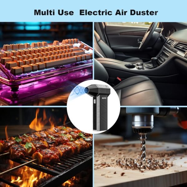 SDFM Electric Air Duster - 130000RPM Compressed Air Duster，3 Gear Adjustable Jet Dry Blower can Reusable Can for Computer Keyboard,Outdoors,Car,Home.… (Black) - Image 7