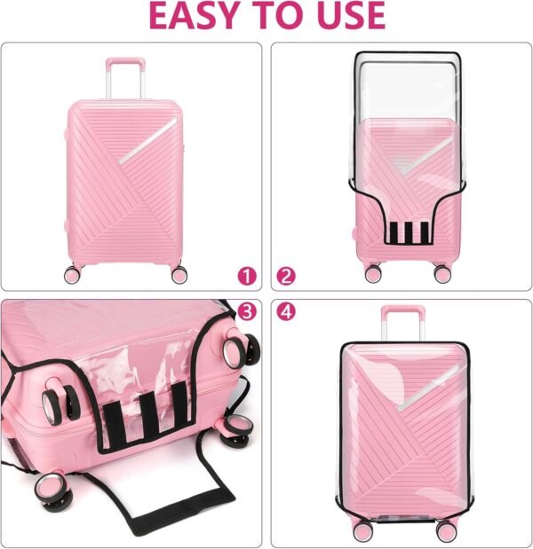 Luggafor Clear Pvc Suitcase Cover,20-30 Inch Luggage Cover for Wheeled Suitcase,Travel Luggage Cover (28inch) - Image 6