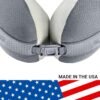 American Dreamer, Comfortable Travel Pillow, Neck Pillow for Uninterrupted Sleep, Deluxe Memory Foam Pillow for Airplane, Bus, Car, and Train, Travel Essentials, Made in USA, Gray - Image 11