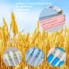 Reusable Travel Utensils Set with Case, 4 Sets Wheat Straw Portable Knife Fork Spoons Tableware, Eco-Friendly BPA Free Cutlery for Kids Adults Picnic Camping Utensils(Green, Beige, Pink, Blue) - Image 5