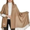 Soft Silky Pashmina Shawl Wraps Solid Colors Scarf for Wedding Evening Dresses - Image 4