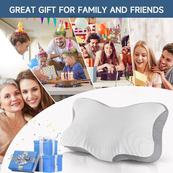 Pillow for Neck Pain Relief, Cervical Neck Pillow, Ergonomic Contour Memory Foam Pillow with Cooling Pillowcase, Orthopedic Neck Support Pillow for Side, Back, and Stomach Sleepers(White) - Image 7