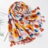 Scarf for Women Lightweight Soft Floral Leopard Printed Scarves Fall Winter Fashion Shawl Wrap with Fringe - Image 4