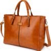 Badgley Mischka Julia Vegan Leather Tote Weekender Travel Bag (Tan) - Image 4