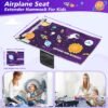 Airplane Seat Extender for Kids - Portable Toddler Travel Airplane Bed with Side Pockets,Toddler Airplane Travel Essentials, Airplane Must Have for Kids,Baby Portable Plane Bed Foot Rest for Flight - Image 2