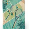 Tennis Racket & Ball Blanket | Soft Warm Fuzzy Lightweight Flannel Throw Blanket Perfect for Couch, Bed, Decor, Travel & Outdoor Use, Cozy Blankets for Adults Kids 60×50 in