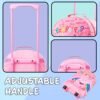 Peppa Pig Kids Suitcase for Girls Foldable Trolley Hand Luggage Bag Carry On Travel Bag with Wheels Cabin Bag Wheeled Bag with Handle Trolley Suitcase for Kids - Image 3