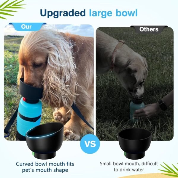 Pecute Dog Water Bottle Portable 22 oz with 5 oz Food Container, Poop Bag Holder, Portable Dog Water Bottle Dispenser, Leakproof, Lightweight, Pet Water Bottle for Dogs Outdoor Travel Walking - Image 8