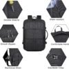 Travel Backpack for Men Business Computer Large Backpack Suitcase for Travel with USB Charging Port, Work Laptop Bookbag for Women Office College School Bag, Black - Image 4