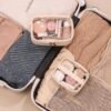 Pocmimut Makeup Bag,PU Leather Clear Makeup Bag Travel Makeup Bag Car Essentials for Women,Travel Essentials Cosmetic Bag Organizers(Beige) - Image 7