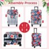 Amylove 3 Pcs Suitcase Covers Protective Washable Suitcase Protector Anti Scratch Luggage Cover Protector for 18-28 Inch Luggage (Floral) - Image 5