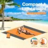 EASYFUN Beach Blanket Sandproof Oversized, 79''×83'' Extra Large Beach Mat, Portable Picnic Mat for Travel Camping Hiking, Lightweight Beach Essentials Family Water Resistant Mat Nylon 210T - Image 3